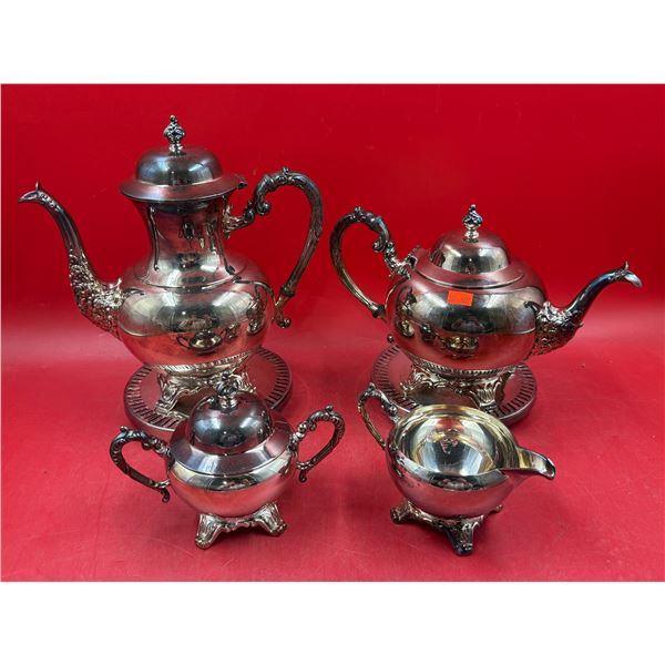 Vintage Plated Teapots, Stands, Creamer, & Sugar Bowl