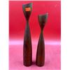 Image 1 : Mid Century Modern Teak Candlesticks