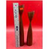 Image 2 : Mid Century Modern Teak Candlesticks