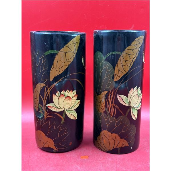 (2) Vintage Floral Themed Vases