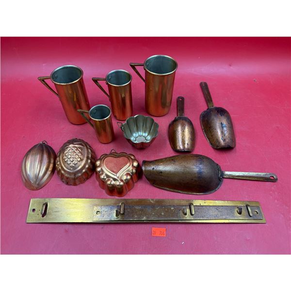Mixed Metal Collectibles (Mostly Copper): Mugs, Scoopers, Molds, & More