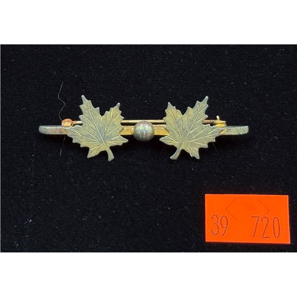 Vintage Sterling Silver Maple Leaf Motif Brooch