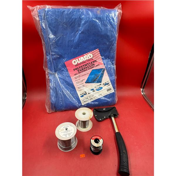 Ax, Guard Tarp, & Assorted Metal Wire