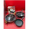 Image 1 : (3) Pans & George Foreman Grill