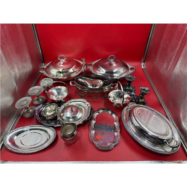 Vintage Plated Goods: Tureens, Plates, Candle Sticks, & More