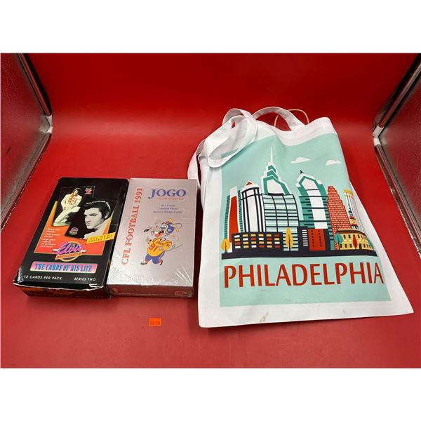 Vintage Trading Cards (Sealed CFL Football Jogo 1991 & Elvis The Cards Of Hs Life) + Philadelphia To