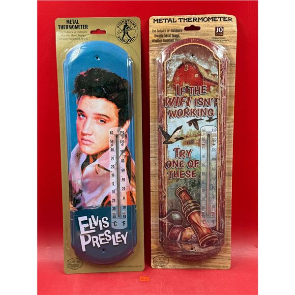 (2) N.O.S Thermometers: Elvis & Farm Life Themed