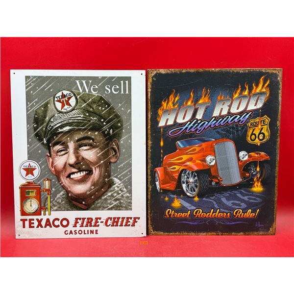 (2) N.O.S Automotive Themed Tin Signs