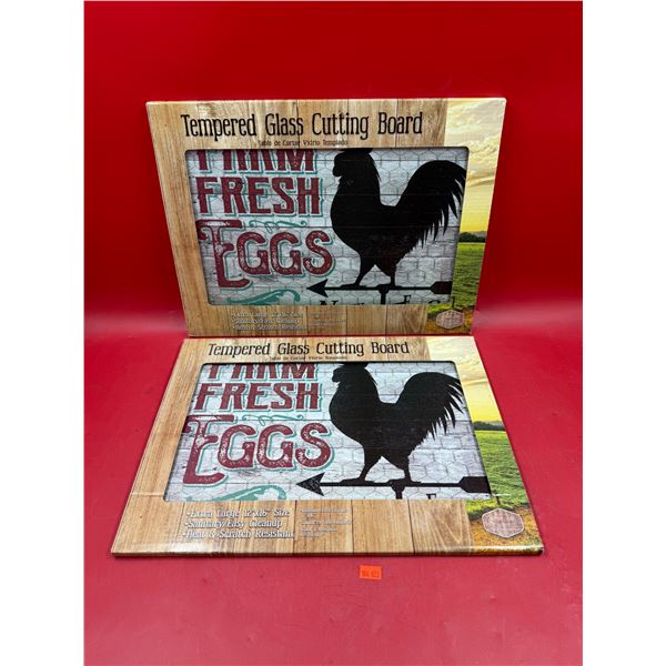 (2) N.O.S Tempered Glass Cutting Boards