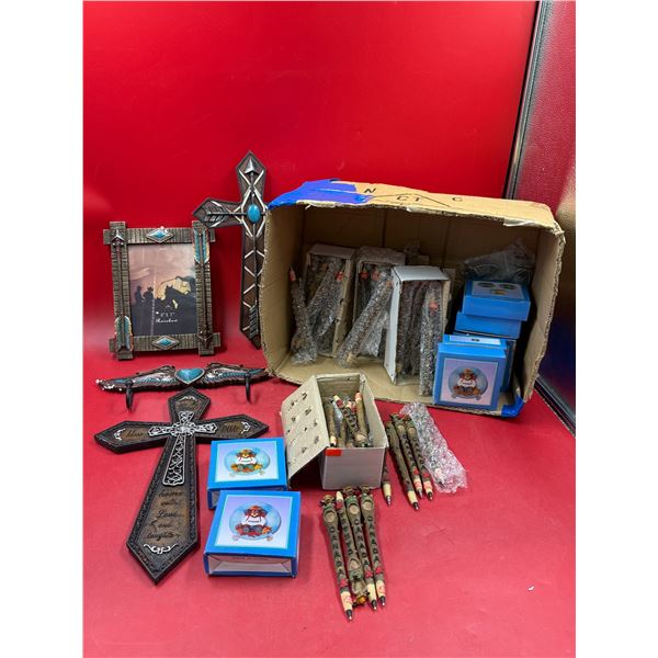 N.O.S Products: Canada Themed Pens, Crosses, Picture Frame, Wall Hook, & More