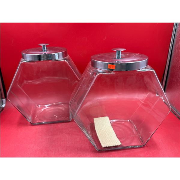 (2) Glass Candy Jars