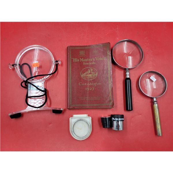 1927 His Master's Voice" Records Catalogue & Magnifying Glasses