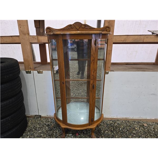 403 -- VINTAGE OAK CURIO CABINET