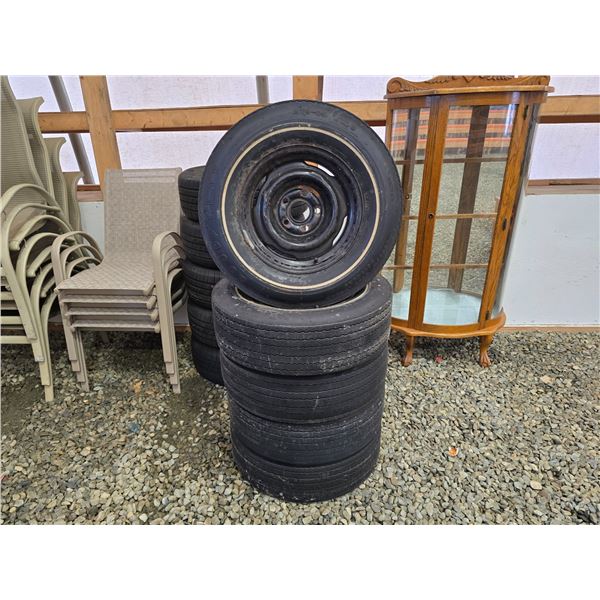 404 --5 VINTAGE TIRES WITH STEEL WHEELS E70-R14