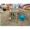 Image 2 : 413 -- WHEELBARROW AND A MIX OF TOOLS