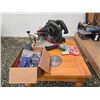 Image 1 : 432 -- CHOPSAW AND MIXED BOX OF TOOLS