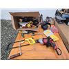Image 1 : 434 --MILWAUKE DRILL, HACKSAW AND BOX OF MIXED ITEMS