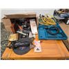 Image 1 : 436 --MAKITA DRILL, EXTENSION CORD AND BOX OF RANDOM TOOLS
