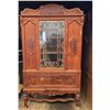 Image 1 : 449- ANTIQUE JACOBEAN-STYLE CHINA HUTCH CABINET