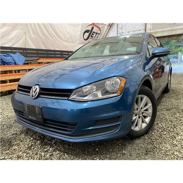PARKSVILLE - 2015 VOLKSWAGEN GOLF BLUE 181854 KMS - D080996