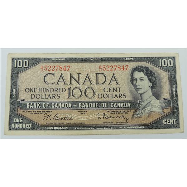 #4 1954 Canada $100 Dollar Bill QE II