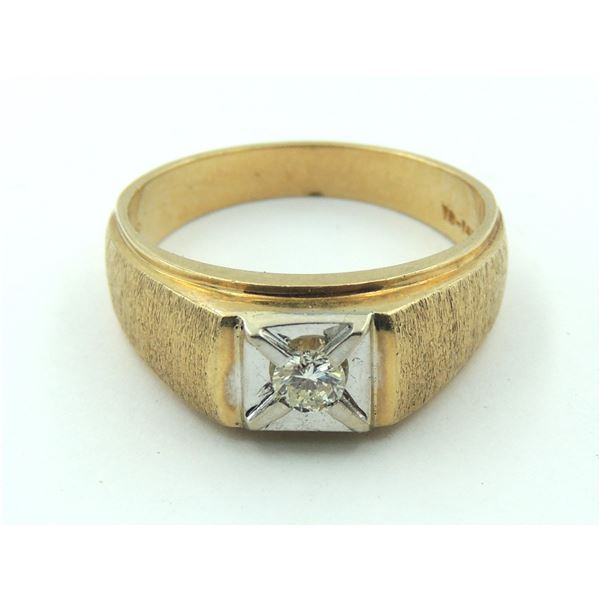 #10 Solid 14k Gold Diamond Ring 5 Grams (Size 9.5)