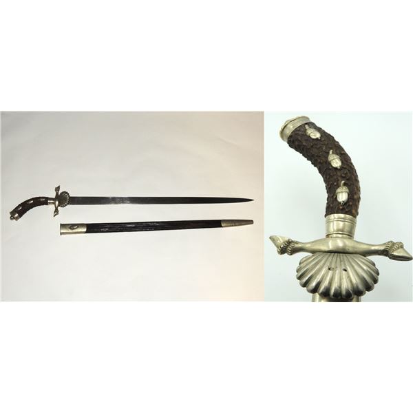 #34 1800's German Hunting Dagger WKC Etched Blade
