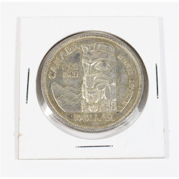 #35 1958 Canadian $1 Dollar Silver Coin Totem Pole