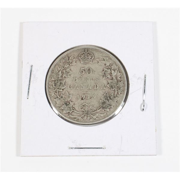 #47 1919 Fifty Cents Canada Silver Coin