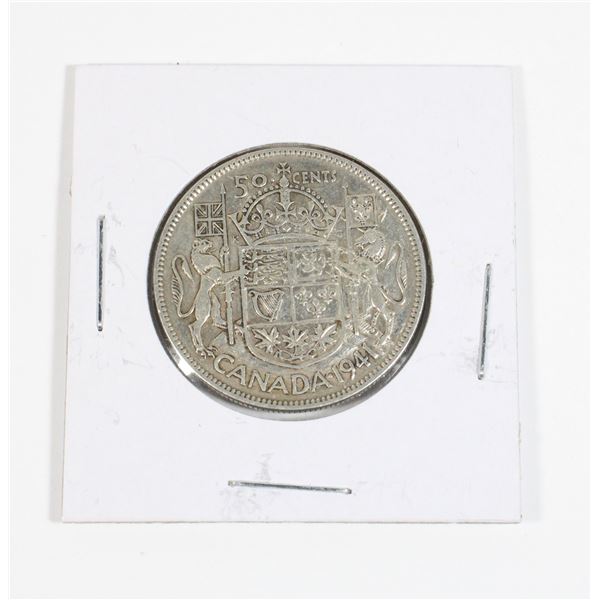 #51 WW2 1941 Fifty Cents Canada Silver Coin