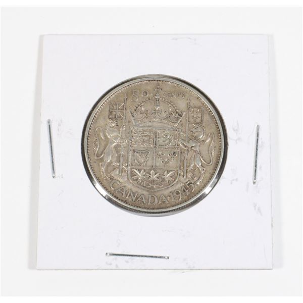 #53 WW2 1945 Fifty Cents Canada Silver Coin