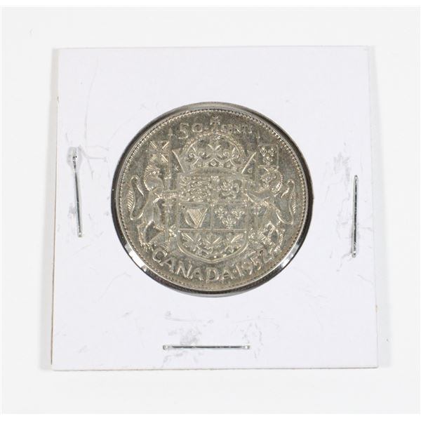 #56 1952 Fifty Cents Canada Silver Coin