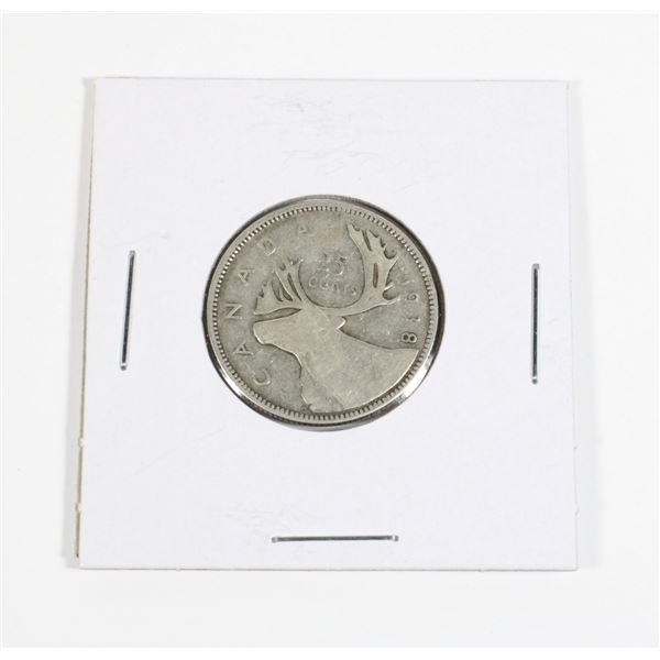 #61 1937 Canada 25 Cents Quarter Silver Coin