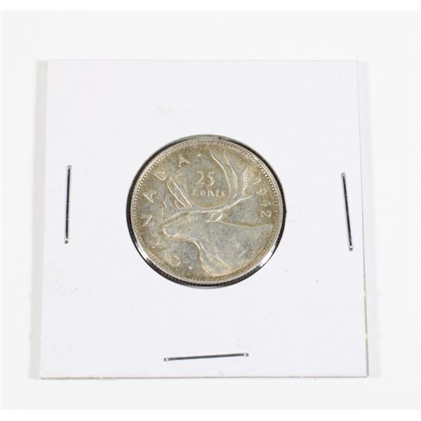 #65  WW2 1942 Canada 25 Cents Quarter Silver Coin