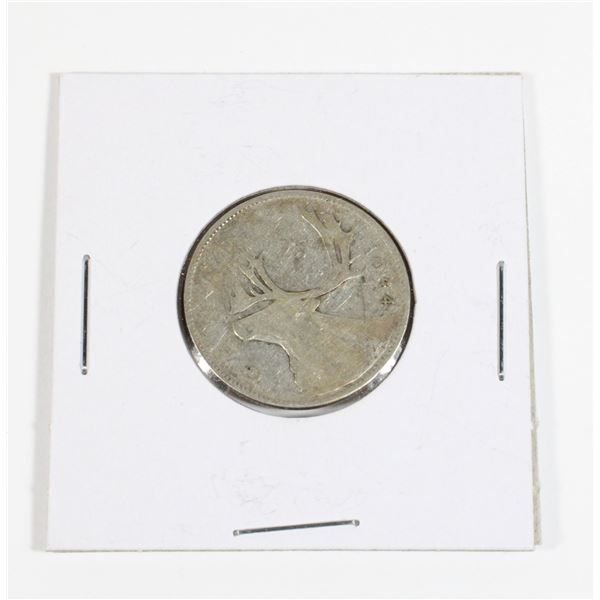 #67 WW2 1944 Canada 25 Cents Quarter Silver Coin
