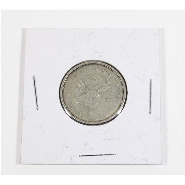 #77 1959 Canada 25 Cents Quarter Silver Coin