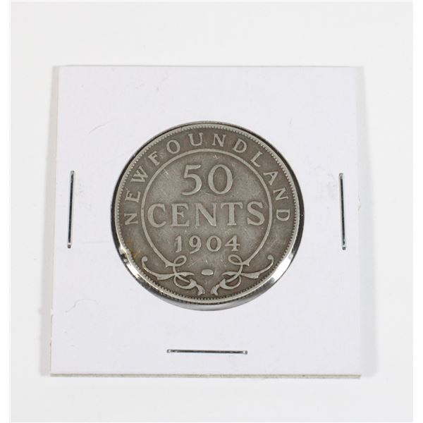#87 1904 50 Cents Newfoundland Silver Coin