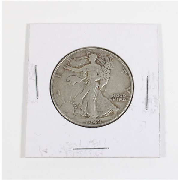 #94 WW2 United States 1942 Half Dollar Silver Coin