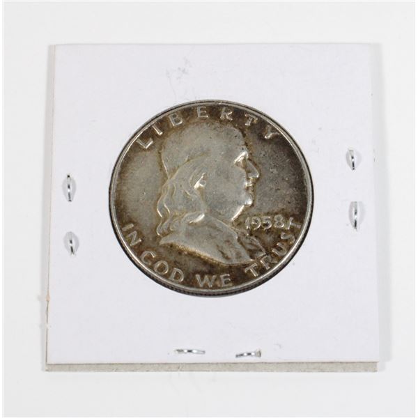 #102  United States 1958 Half Dollar Silver Coin