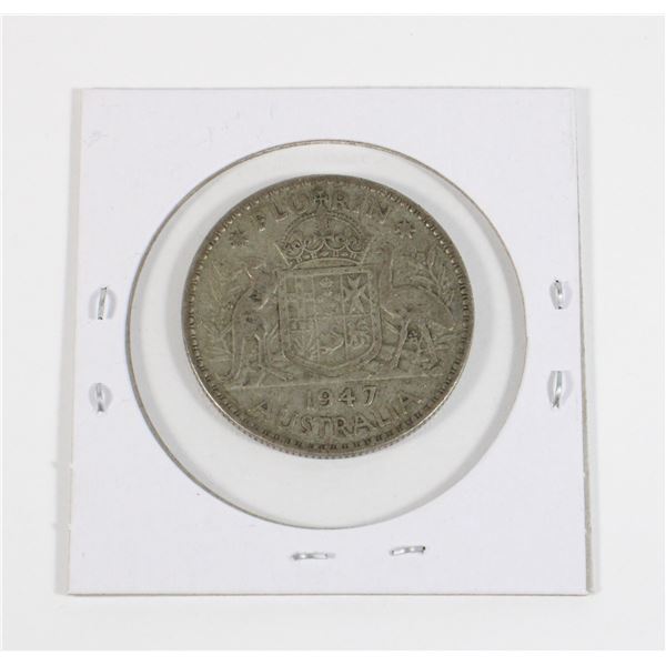 #112 1947 Australia Florin Silver Coin