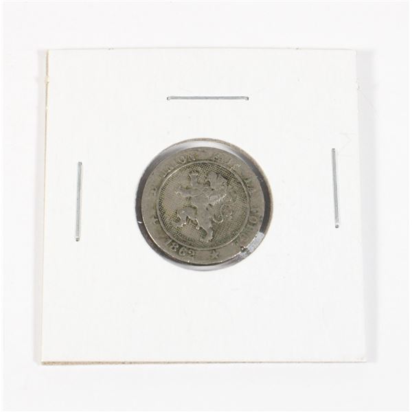 #136 1862 Belgium 5 Centimes Antique Coin