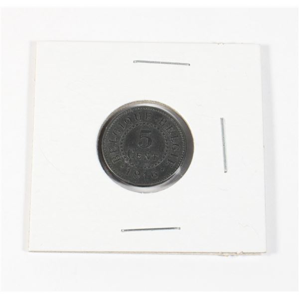 #137 WW1 German Occupation Belgium Coin 5 Cent