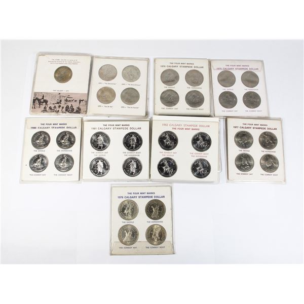 #158 1971 to 1982 Calgary Stampede Dollars in Case