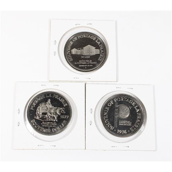 #166 Republic of Manitoba Souvenir Dollar Lot of 3