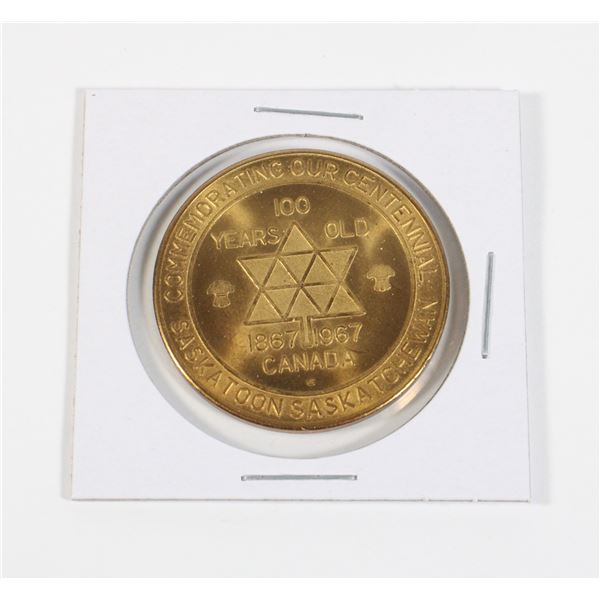 #178 Saskatoon Centennial 1867 1967 Token Pion-Era