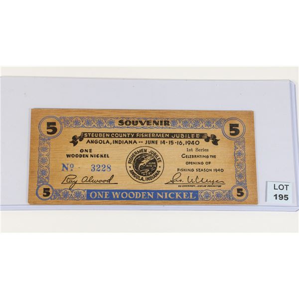 #195 1940 Steuben County Fishermen Jubilee Wood
