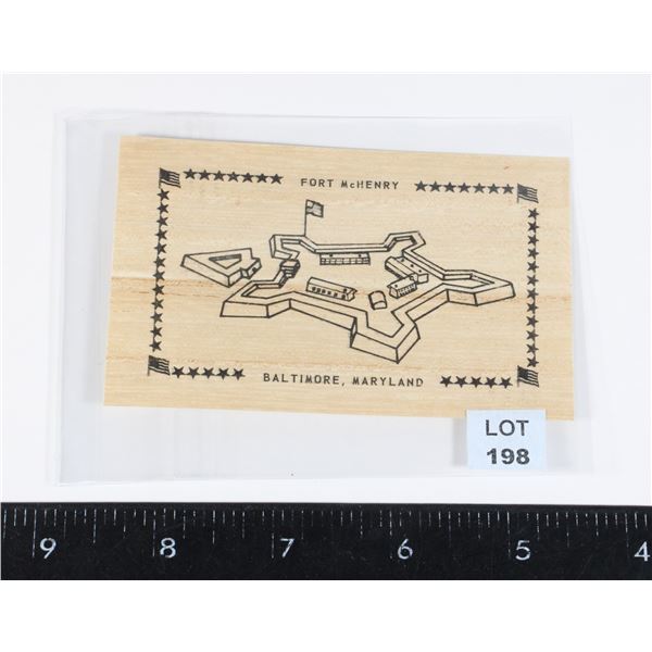 #198 Fort McHenry Balitmore Marland Wood Nickel