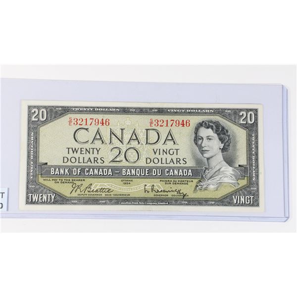 #200 1954 Canada $20 Twenty Dollar Bill Banknote