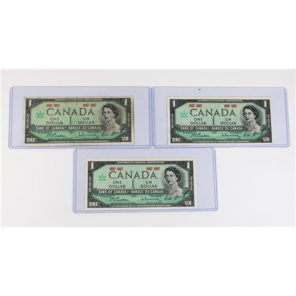 #206 1967 Canada Centennial $1 One Dollar Bills