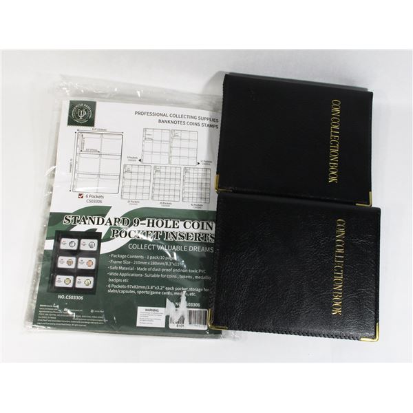 #218 Lot Coin Collection Books and Coin Sleeves